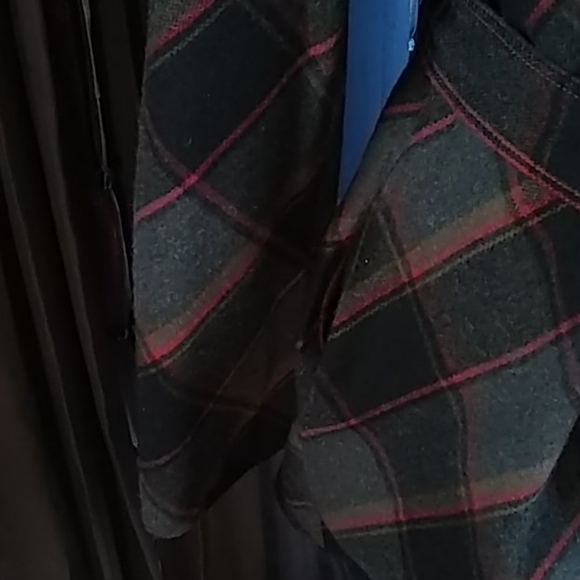 Jacket, Red/Gray Plaid, Wool Blend, Lined, Size M - Picture 4 of 8